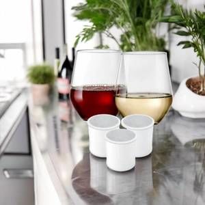 NEW PURE WINE reusable wine purifier in white